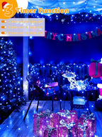 500 LED 164 FT Christmas Lights, Waterproof Outdoor String Lights with Remote and Timer, Christmas Tree Lights with 8 Modes Dimmable, Fairy Lights for Holiday Decor (Blue)