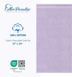 Cotton Paradise 4 Piece Turkish Bath Towels for Bathroom, 100% Cotton Extra Large Soft Plush Towels Bathroom Set, Lilac