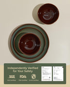 32 Piece Double Bowl Dinnerware Sets with Pasta Bowls, Highly Chip and Crack Resistant Plates and Bowls Sets, Natural Earthyware Ceramic Dishware Sets, Service for 8 Sage Green