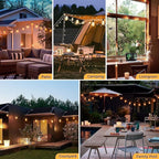 litogo 42FT LED Outdoor String Lights, Waterproof Patio Lights with ST38 Vintage Edison Bulbs, Warm White Outside Hanging Light for Yard Gazebo Party