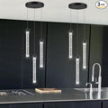 3 Light Black Pendant Lighting Mini Chandelier for Kitchen Island Modern Crystal LED Pendant Light Adjustable Dimmable Pendant Light Fixture for Dinning Room Bedroom Ceiling Hanging Lights 2700K 6000K