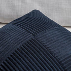 Fancy Homi 2 Packs Navy Blue Long Lumbar Decorative Throw Pillow Covers 12x24 Inch for Couch Bed Sofa, Rustic Farmhouse Boho Home Decor, Soft Striped Corduroy Rectangle Accent Cushion Case 30x60 cm