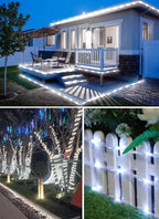 Brightown Solar String Lights Outdoor 2 Pack 72 Feet 200 LED Waterproof Solar Powered String Lights with 8 Lighting Modes, Waterproof Solar Rope Lights for Outside Christmas Party, Pure White