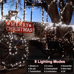 echosari [2 Pack Battery Operated Christmas Lights 16ft Green Wire 50 LED Fairy String Light with Remote, Timer, 8 Modes, Dimmable for Indoor Outdoor Xmas Tree Wedding Party Decoration (Cool White)