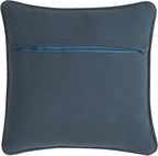 Boho Living Jada Premium Woven Design, Living Room Décor, Decorative Throw, (1) 18" x 18" Pillow Cover with Insert, Indigo