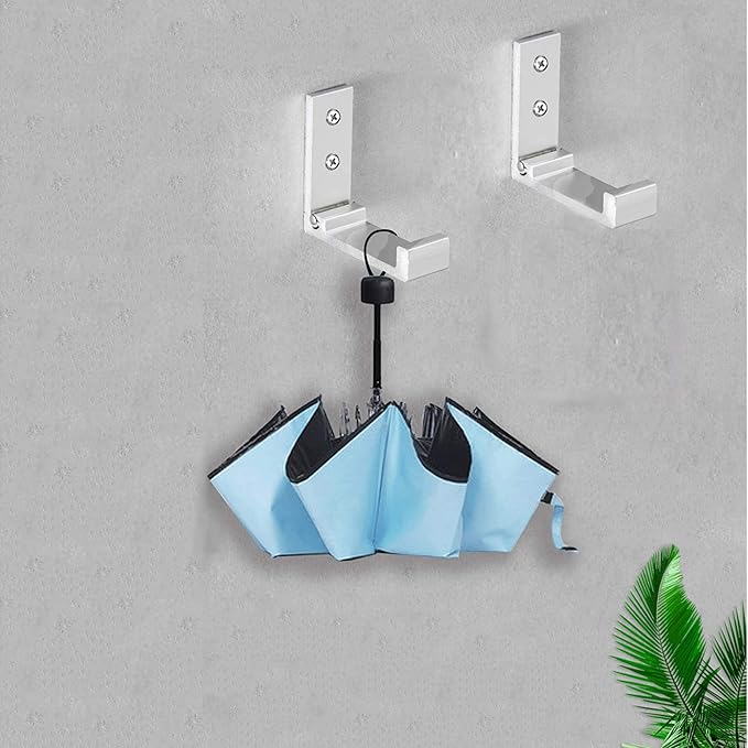 Folding Coat Hooks, 10Pcs Wall Hooks for Hanging Coat Towel Hooks Hardware Heavy Duty Aluminum Alloy Headphone Holder Hooks No Rust Wall Mounted with Screws for Bags Fitness Equipment (10Pcs-Silvery)