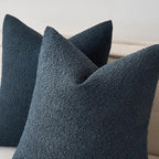 MIULEE Textured Boucle Throw Pillow Cover Navy Blue Accent Solid Eruo Sham Pillow Case Decorative Soft Pack of 1 Couch Cushion Chair Sofa Bedroom Livingroom Home Decor,24x24 Inch