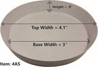 4 Inch (3 Inch Base) Case of 10 Plant Saucer - Terra Cotta Colored Polypropylene - Heavy Duty Indoor/Outdoor Tray and Drip Pan - Collects Flower Pot Excess Water Made in USA