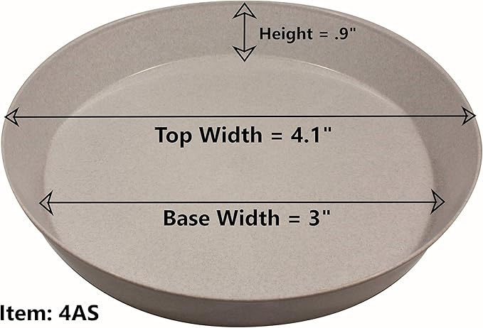 4 Inch (3 Inch Base) Case of 10 Plant Saucer - Terra Cotta Colored Polypropylene - Heavy Duty Indoor/Outdoor Tray and Drip Pan - Collects Flower Pot Excess Water Made in USA