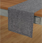 Solino Home Linen Small Table Runner 36 Inches - Athena, 100% Pure Linen Chambray Black Table Runner 14 x 36 Inch Ideal for Dresser and Coffee Tables - Halloween, Thanksgiving, Holiday