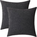 Jeneoo Graphite Grey Decorative Square Thick Accent Throw Pillow Covers Fine Textured Boucle Couch Cushion Case for Sofa Decor, Set of 2, 20 x 20 Inch
