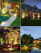ZYAN Solar Landscape Spotlights Outdoor, Auto On/Off & IP65 Waterproof, 6W Solar & USB-C Powered 2700K Warm White LED Spot Lights for Garden, Pathway, Tree, Yard (4 Pack)