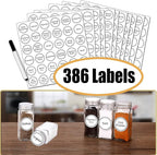 SWOMMOLY 48 Glass Spice Jars with 806 White Spice Labels, Chalk Marker and Funnel Complete Set. Empty Square Spice Bottles 4 oz, Spice Containers with Pour/sift Shaker Lid, Airtight Cap