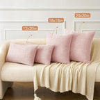 MIULEE Pack of 2 Couch Valentines Throw Pillow Covers 18x18 Inch Soft Spring Pink Chenille Pillow Covers for Sofa Living Room Solid Dyed Pillow Cases
