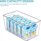 Vtopmart Clear Plastic Pantry Organizer Bins, 6 PCS Food Storage Bins with Handle for Refrigerator, Fridge, Cabinet, Kitchen, Countertops, Cupboard, Freezer Organization and Storage, BPA Free, Small