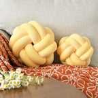 Knot Ball Pillow, Round Decorative Throw Pillows Cushion, 11 Inch Goose Yellow Soft Plush Knotted Pillows Pillow, Modern Home Throw Knot Decorative Cushion