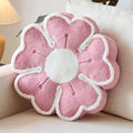 Flower Shaped Decorative Throw Pillow Cushion for Bed Couch, Cute Flower Plush Throw Pillows Home Decor Floor Pillow Seating Cushions (Grey Pink, 17.7 Inches)