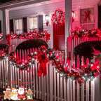 JMEXSUSS 500 LED Red and White Christmas Lights, 8 Modes 163ft String Lights Plug in with Remote Control, Clear Wire Christmas String Lights Outdoor Waterproof for Outside Tree Yard Wedding