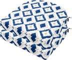 idee-home Outdoor Chair Cushions Set of 2, Thick 19" x 19" x 3" Outdoor Seat Cushions Patio Furniture Waterproof with Ties, Dining Pads