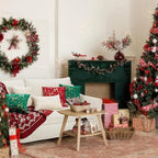 Topfinel Christmas Pillow Covers 18x18 Set of 2,Xmas Velvet Snowflake Reindeer Decorative Pillow Case Winter Holiday Decor for Home Couch,Red and Gold