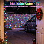 350LED Christmas Lights Indoor Outdoor, 90ft 12 Modes Multicolor LED String Lights with Timer Dimmable, Waterproof Tree Lights for Xmas Patio Yard Fence Bedroom Wedding Garden Decor Multicolor