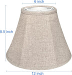 Double Brown Lamp Shade Set of 2, TOOTOO STAR Large Barrel Lampshade for Floor Light and Table Lamp 6x12x8.5 inch, DIY Fabric Natural Linen Hand Crafted, Spider (Brown, 6x12x8.5 inch)