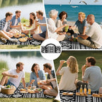 80"x60" Waterproof Picnic Blanket Large Outdoor Camping Blanket Foldable Picnic Camping Blanket Thicker Machine Washable Picnic Mat Portable Wearable for Picnics, Camping