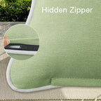 Decorative Outdoor Water Repellent Throw Pillows with Inserts, Set of 4, 20" x12" Pillows for Patio, Backyard, Bed, Couch, and Patio Furniture, Seaweed Green