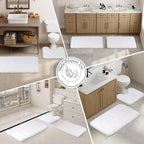 Walensee Large Bathroom Rug (24 x 60, White) Extra Soft and Absorbent Shaggy Bathroom Mat Machine Washable Microfiber Bath Mat for Bathroom, Non Slip Bath Mat, Luxury Bathroom Floor Mats Rubber Back
