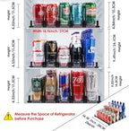 Drink Dispenser for Refrigerator, Self-Pushing Soda Can Organizer for Fridge, 5 Rows already Assembled, Automatic Can Dispenser with Spring Loaded for Refrigerator Holds 25 cans, Black