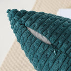 Kevin Textile Throw Pillow Covers Soft Corduroy Decorative Set of 2 Boho Striped Pillow Covers Pillowcases Farmhouse Home Decor for Couch Bed Sofa Living Room 20x20 Inch Teal Blue