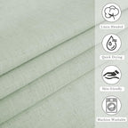 KGORGE Linen Shower Curtain - Semi Sheer Lightweight Button Hole Half Privacy Quick Dry Shower Curtains for Bathroom Bathtub Decor, Sage Green, 72 x 90 inches Long, Hooks Included