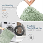 Walensee Large Bathroom Rug (24 x 36, Pale Green) Extra Soft and Absorbent Shaggy Bath Mat Machine Washable Microfiber Non Slip Luxury Floor Mat