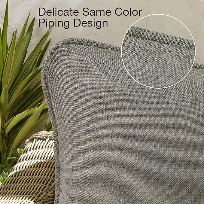 Sunbrella Decorative Outdoor Water Repellent Throw Pillows with Inserts, Set of 4, 16" x16" Pillows for Patio, Backyard, Bed, Couch, and Patio Furniture, Cast Shale
