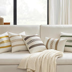 MIULEE Set of 2 Coco Brown Boho Decorative Pillow Covers 18x18 Inch Farmhouse Rustic Couch Throw Pillows Modern Spring Cotton Cushion Covers Retro Cute Macrame Woven Home Decor for Bed Sofa Chair