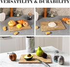 Natural Marble Cutting Boards for Kitchen - 12" x 8" Multi-Purpose Pastry Marble Tray Cheese Board Marble Slab for Counter, Bathroom Perfume Tray Jewelry Candle Plate (Light Emperador)
