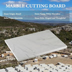 Koville Brazilian Natural Marble Cutting Board for Kitchen, 16x12inch Large Hand Crafted Marble Slab for Cheese, Charcuterie, Pastry Board - Wedding Gift, House Warming Gift