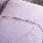 WERDIM Shaggy Fluffy Faux Fur Pillowcases 2 Pack Button Closure Velvet Pillow Shams Standard/Queen Size (Lilac, 20 X 26 Inches)