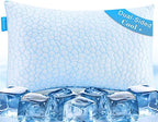 QUTOOL Cooling Pillows for Hot Sleeping, Shredded Memory Foam Pillows Standard Size Set of 1,Adjustable Soft & Firm Gel Bed Pillow for Side, Back, Stomach Sleepers