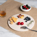Koville 11 Inch Marble Round Cutting Board for Kitchen Countertop, Natural Marble Pastry Board Cheese Boards Charcuterie Board Stone Slab for Kitchen Decor, Stone Slab for Baking