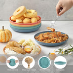 8 PCS Wheat Straw Plates, Kaloo 7.7 Inch Melamine Reusable Plastic Unbreakable Dinner Plates for kitchen, Dishwasher & Microwave Safe (4 colors)