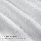 BIOWEAVES 100% Organic Cotton 700 GSM Plush Bath Towels 30" x 58" GOTS Certified - White, Pack of 2