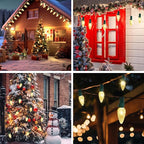 Brightever C6 Battery Christmas Lights, 70FT 200LED Christmas Tree Lights with Timer & 8 Lighting Modes, Battery Operated String Light for Xmas Indoor Outdoor Yard House Decor, Warm White, 1-Pack