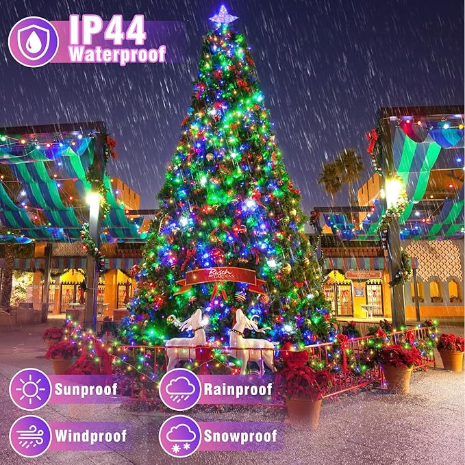 Christmas Lights Indoor, 132FT 400 LED Outdoor String Lights with 8 Modes Waterproof, Plug in Fairy Twinkle Lights Clear Wire for House Bedroom Patio Window Garden Wedding Decorations