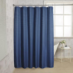 AmazerBath Waffle Shower Curtain, Navy Blue Fabric Shower Curtain with Waffle Weave, Heavy Duty Hotel Quality, 72 x 72 Inches