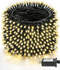 1000 LED Christmas Lights Outdoor Indoor, Super Long 330 FT Green Wire Plug In String Lights with Memory & Timer & 8 Modes, Waterproof Fairy Light for Tree Party Garden Patio Xmas Decor, Warm White