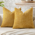 MIULEE Pack of 2 Couch Throw Pillow Covers 22x22 Inch Neutral Gold Modern Boho Accent Decorative Pillow Covers Soft Chenille Farmhouse Cushion Covers for Home Decor Bed Sofa Living Room