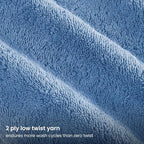 BIOWEAVES 100% Organic Cotton 700 GSM Plush Bath Towels 30" x 58" GOTS Certified - Cerulean Blue, Pack of 2