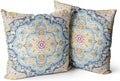 Snycler Boho Throw Pillow Covers 18x18 inch Set of 2 Burnt Blue Yellow Terracotta Rust Colored Throw Pillows Boho Home Decor for Bedroom Living Room Couch & Sofa (No Inserts)