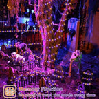 QITONG 4 Pack Orange and Purple Solar Fairy Lights, Each 33ft 100 LED Halloween Lights Outdoor Waterproof, 8 Modes Copper Wire Solar String Lights